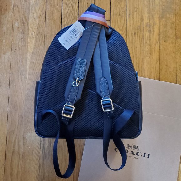 Coach Court Backpack - Blocked Signature Canvas With Souvenir Patch - NWT - Picture 10 of 12